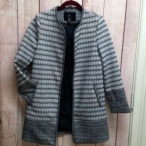 H&M Long Blazer in B+W